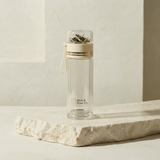 Double-Wall Glass Tea Infuser Tumbler - Leak-Proof Travel Water Bottle - Rich And Pour