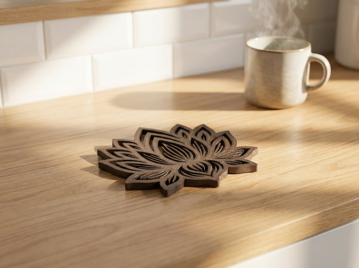 Lotus Coaster – Modern Tea & Drink Coaster (Heat-Resistant, Lightweight) - Rich And Pour