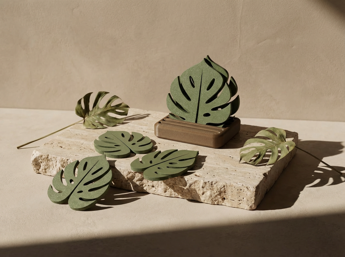 Monstera Leaf Coaster — Single or Set of 6 (Plant-Lover Drink Coasters) - Rich And Pour