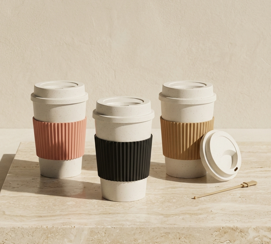 Reusable Coffee Cup with Lid – Portable Travel Mug 15.2 oz | Eco-Friendly Cup for Hot & Iced Coffee or Tea - Rich And Pour