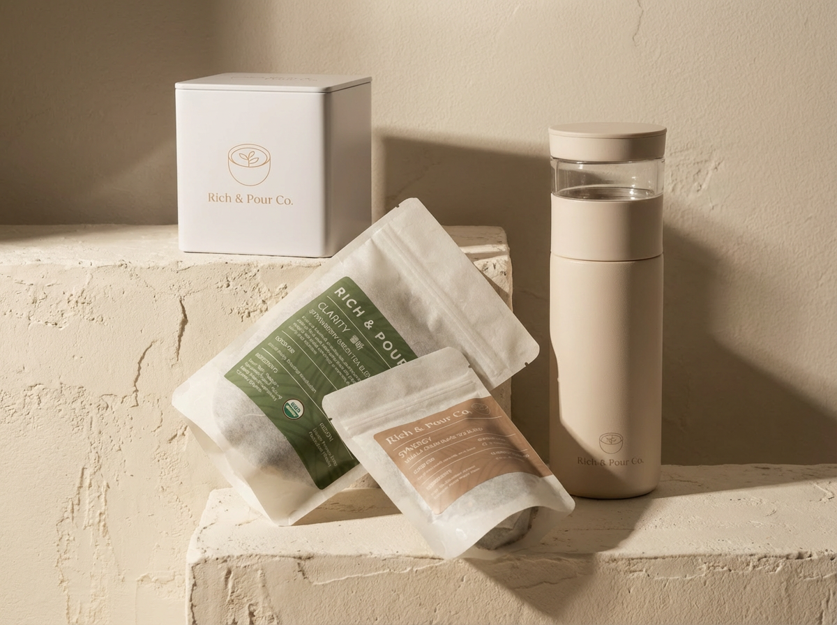 Commuter Tea Bundle – Tumbler with Infuser + 2 Teas + Tin - Rich And Pour