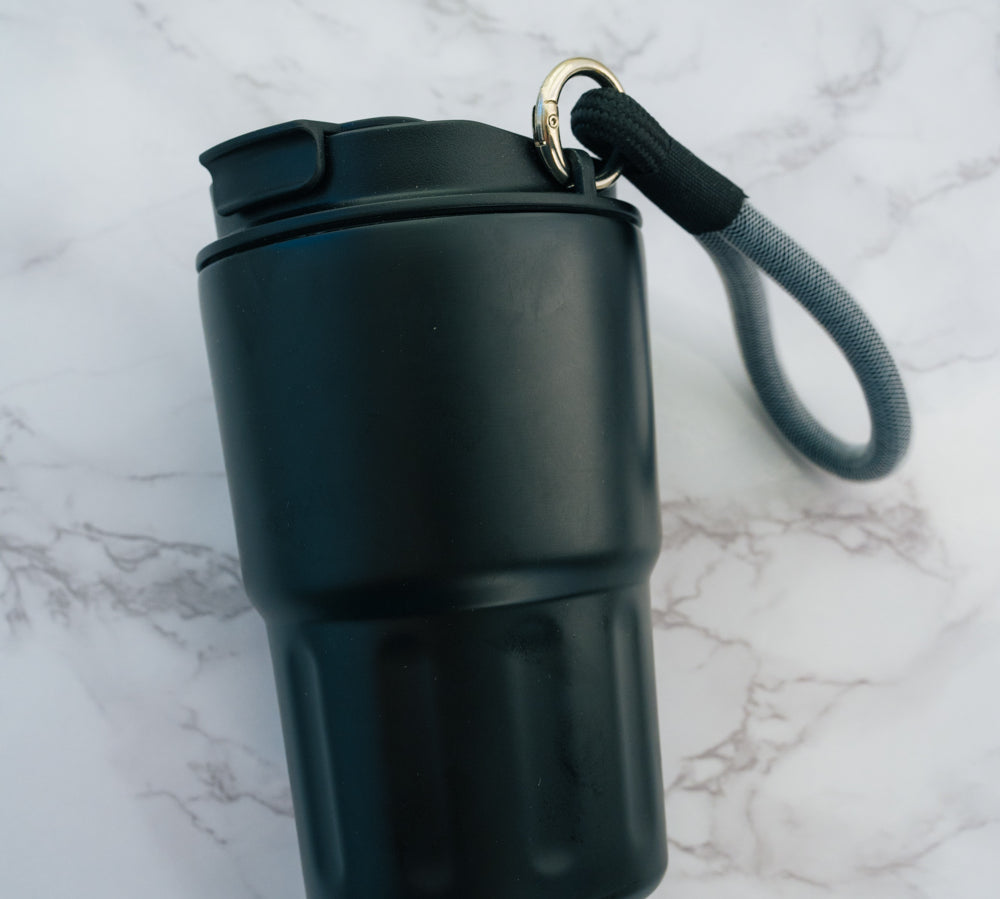 Travel Stainless Steel Insulated Coffee Mug Tumbler with Lanyard - Rich And Pour