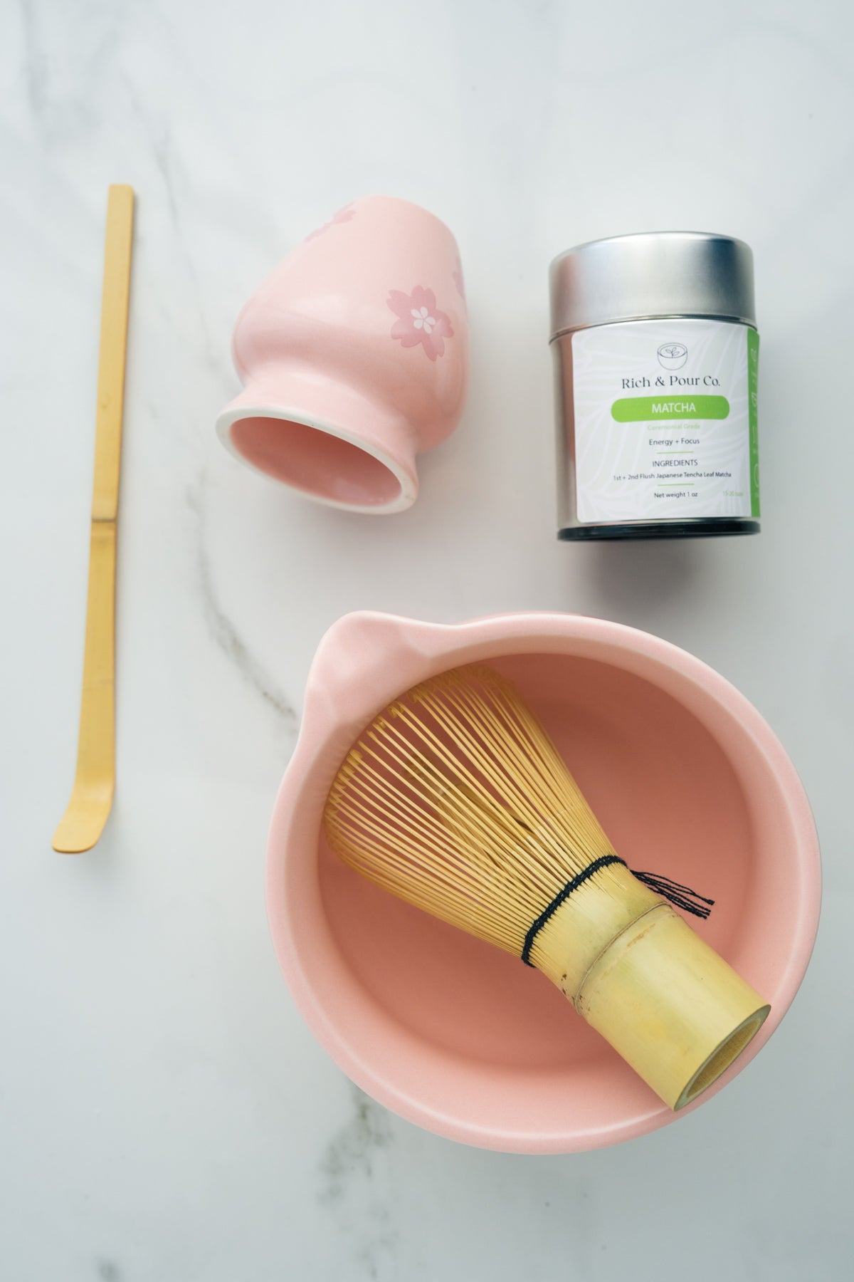 Matcha Tea Ceremony Set –  Pink Traditional Japanese Kit - Rich And Pour