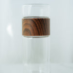 Double-Wall Glass & Wood Tea Infuser Tumbler - Leak-Proof Travel Water Bottle - Rich And Pour