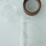 Double-Wall Glass & Wood Tea Infuser Tumbler - Leak-Proof Travel Water Bottle - Rich And Pour