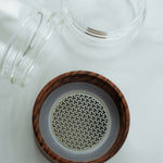 Double-Wall Glass & Wood Tea Infuser Tumbler - Leak-Proof Travel Water Bottle - Rich And Pour