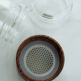 Double-Wall Glass & Wood Tea Infuser Tumbler - Leak-Proof Travel Water Bottle - Rich And Pour