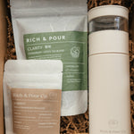 Commuter Tea Bundle – Tumbler with Infuser + 2 Teas + Tin - Rich And Pour