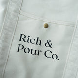 Canvas Tote Bag with Pockets — 3-Pocket Everyday Carry Zipper Bag (Reusable, Durable) - Rich And Pour