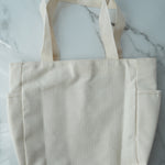 Canvas Tote Bag with Pockets — 3-Pocket Everyday Carry Zipper Bag (Reusable, Durable) - Rich And Pour