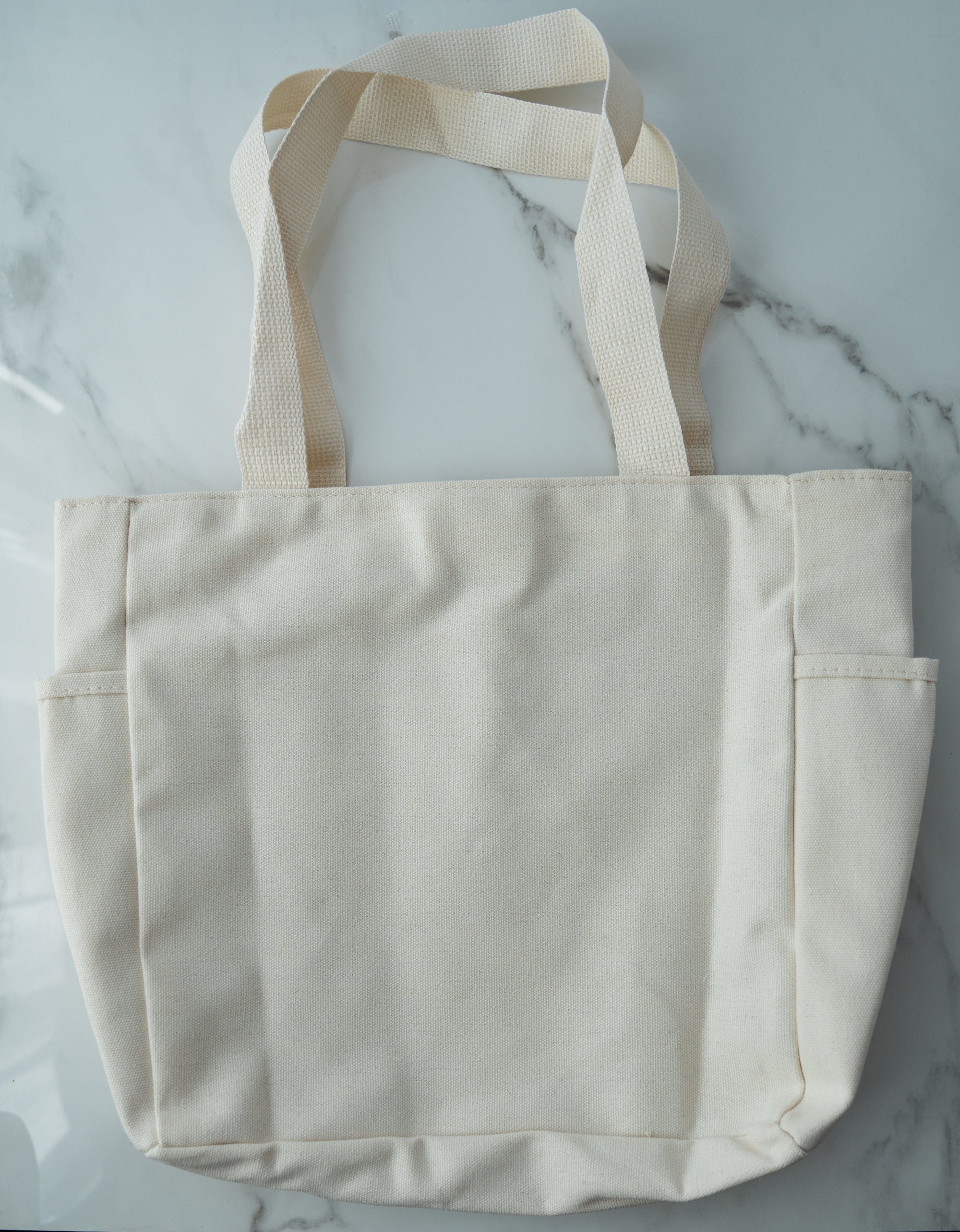 Canvas Tote Bag with Pockets — 3-Pocket Everyday Carry Zipper Bag (Reusable, Durable) - Rich And Pour