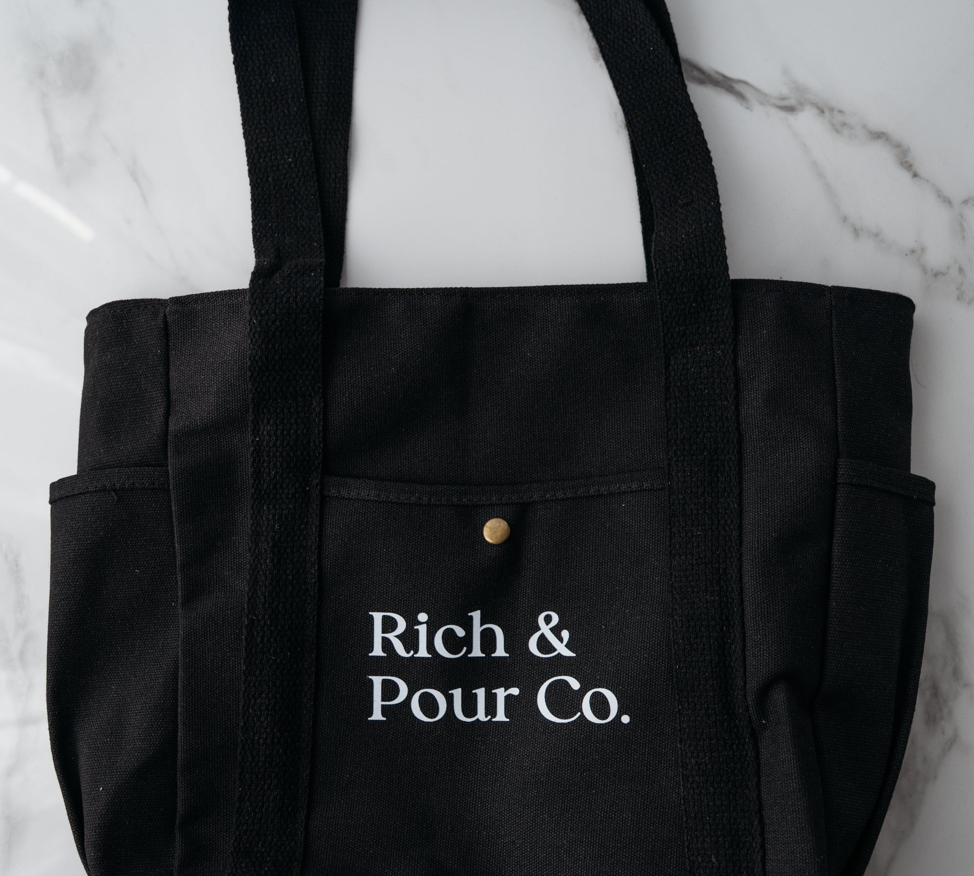 Canvas Tote Bag with Pockets — 3-Pocket Everyday Carry Zipper Bag (Reusable, Durable) - Rich And Pour