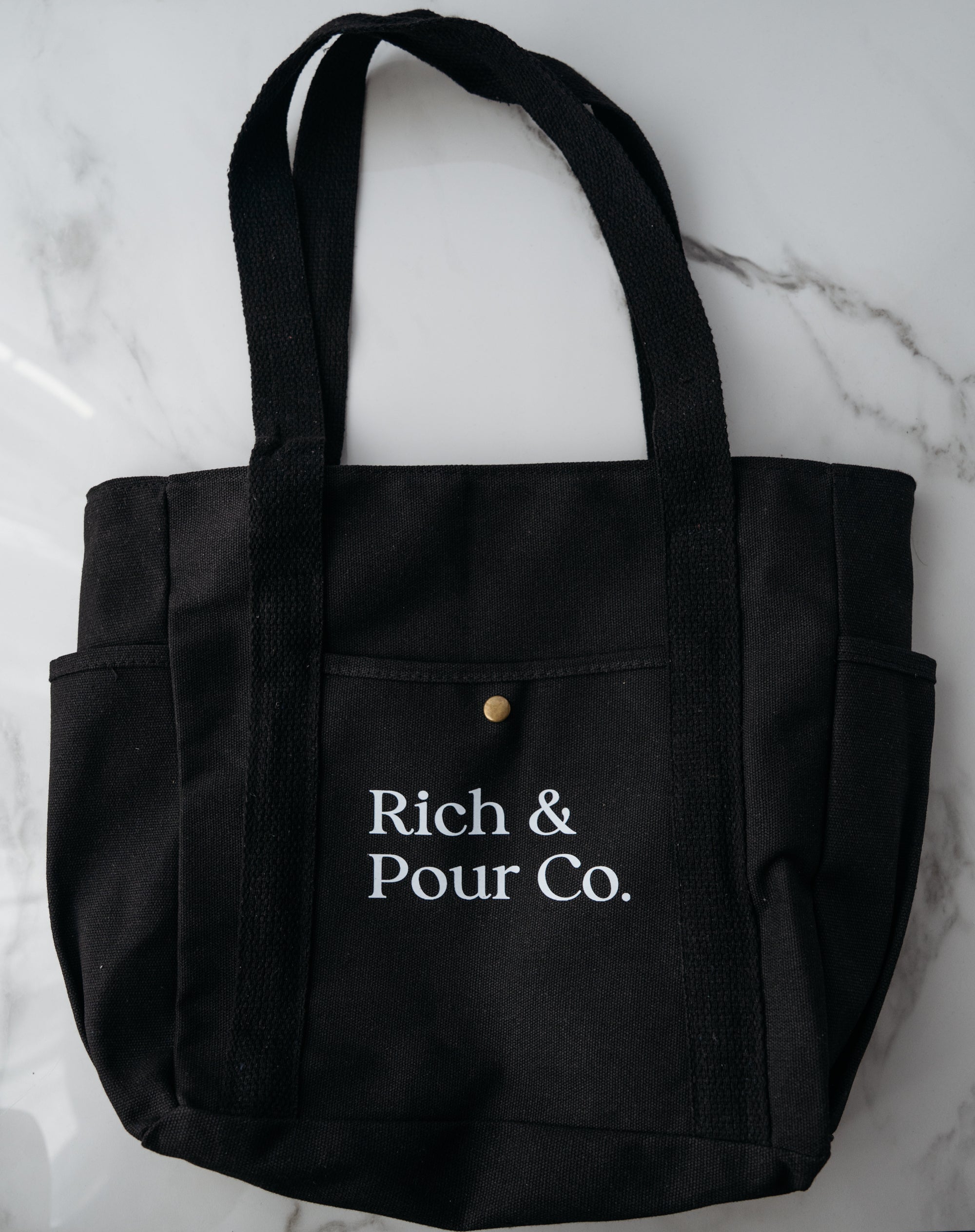 Canvas Tote Bag with Pockets — 3-Pocket Everyday Carry Zipper Bag (Reusable, Durable) - Rich And Pour