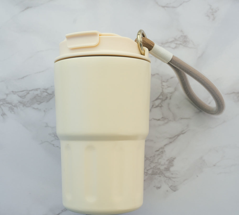 Travel Stainless Steel Insulated Coffee Mug Tumbler with Lanyard - Rich And Pour