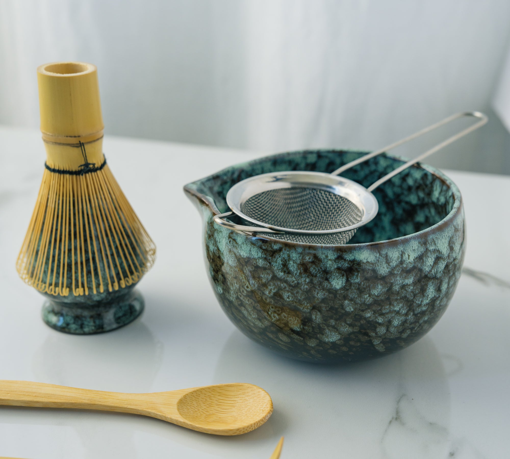 Matcha Tea Ceremony Set – Green Traditional 6-Piece Japanese Kit - Rich And Pour