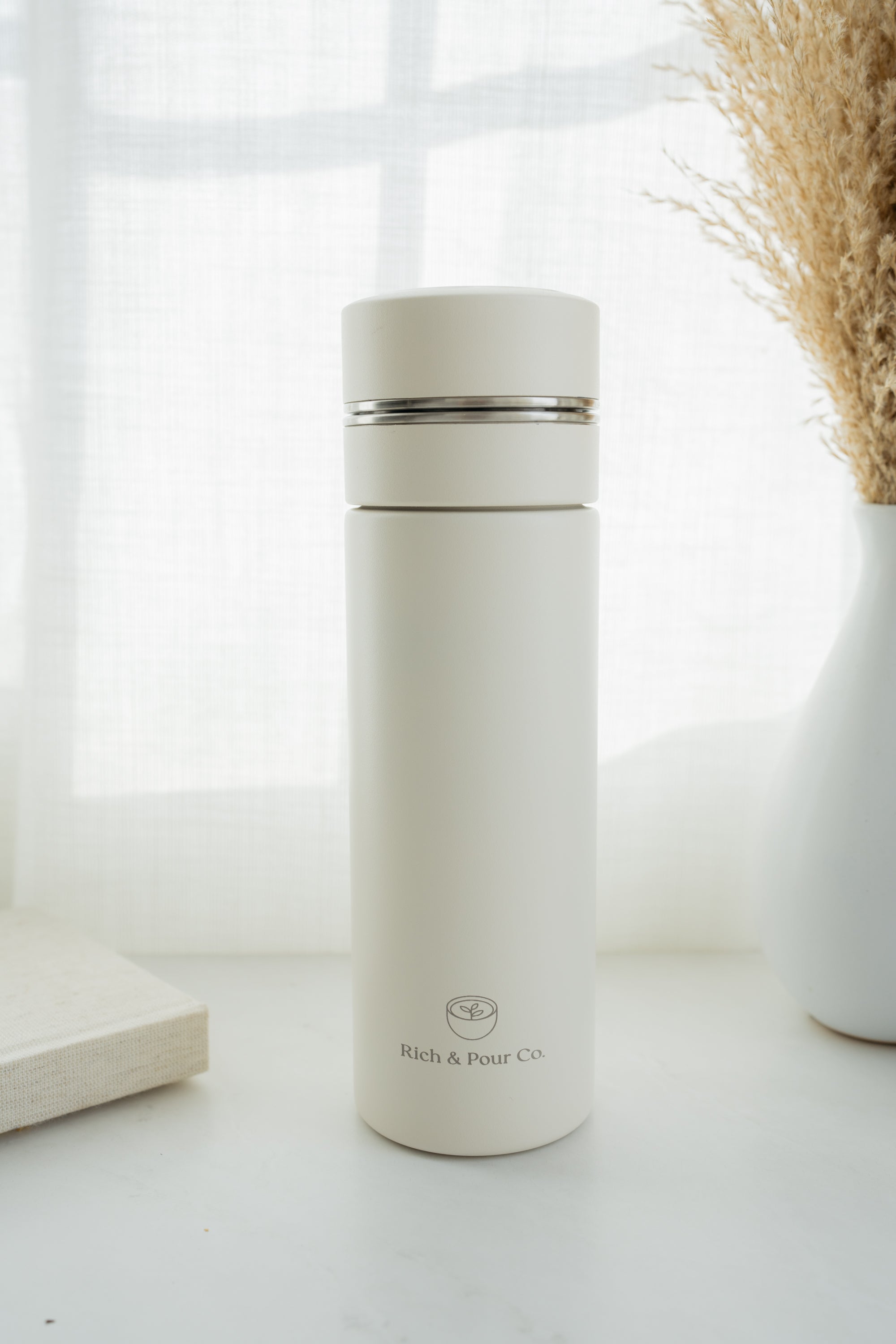 Stainless Steel Insulated Mug w/ Detachable Tea Infuser - Rich And Pour