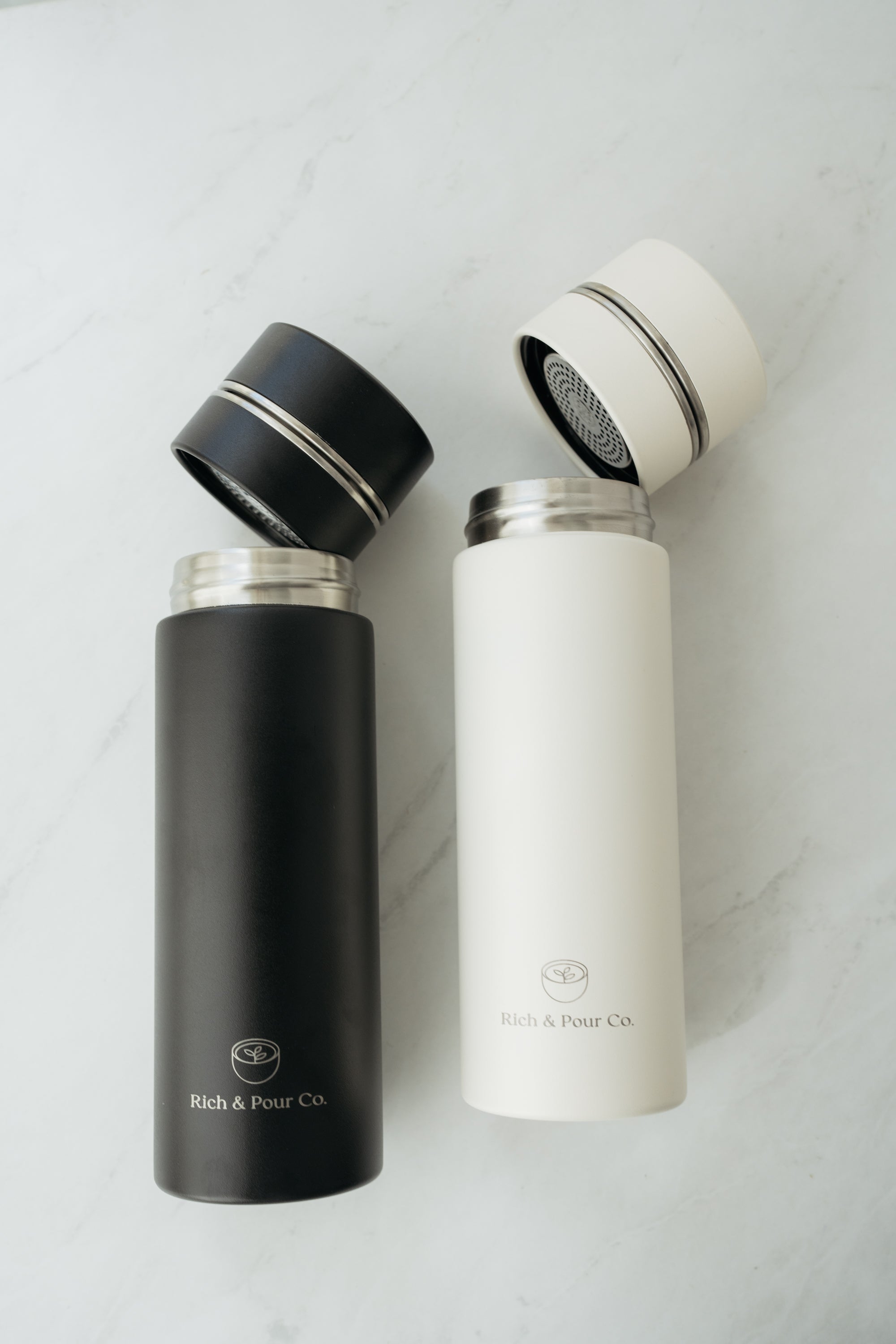 Stainless Steel Insulated Mug w/ Detachable Tea Infuser - Rich And Pour