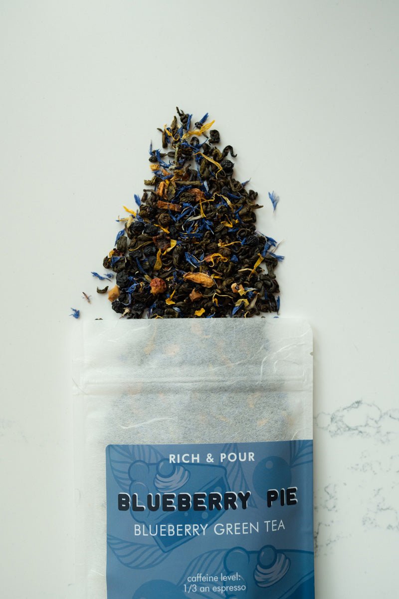 Blueberry Pie - Blueberry Green Tea Blend - Rich And Pour