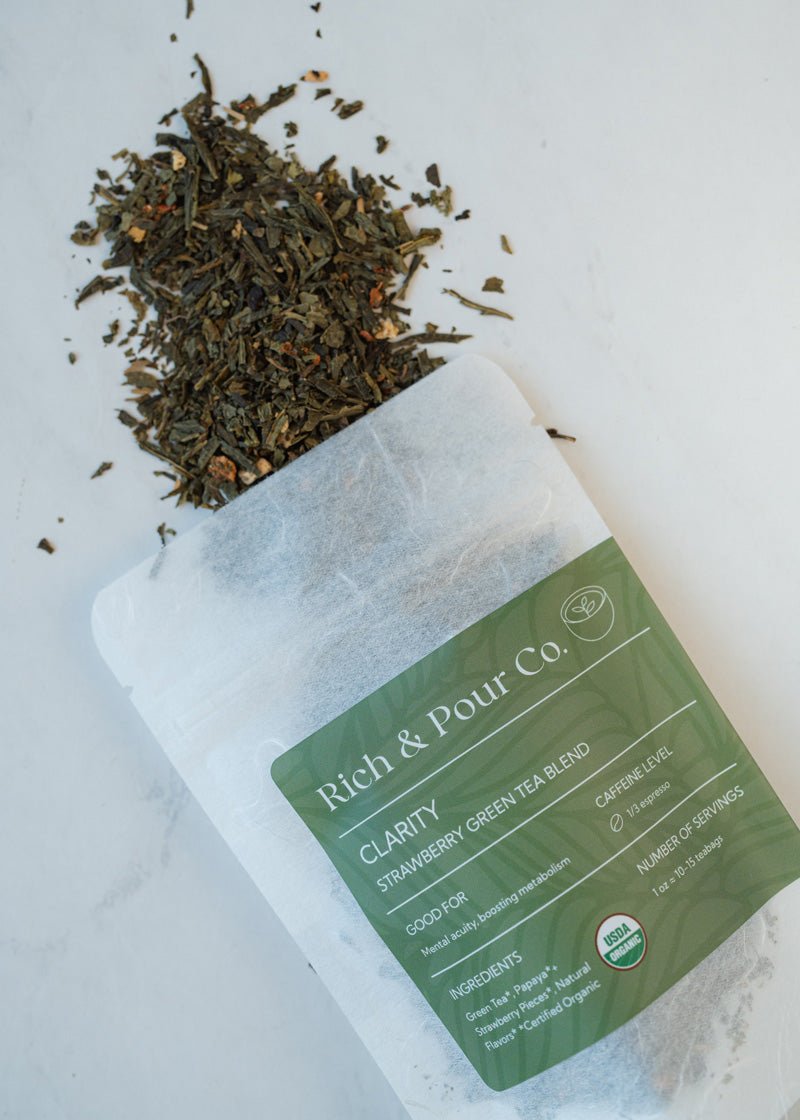 Clarity - Strawberry Green Tea Blend - Rich And Pour
