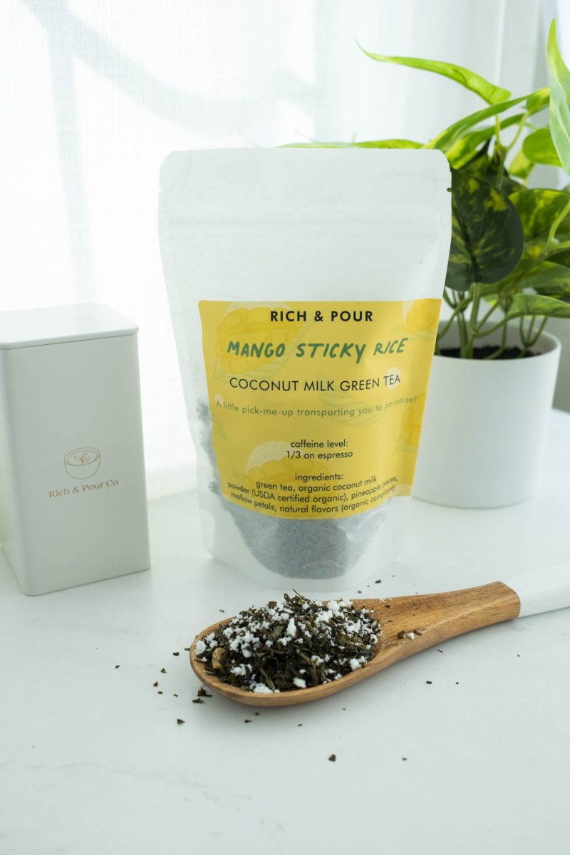 Mango Sticky Rice Coconut Milk Green Tea Blend - Rich And Pour