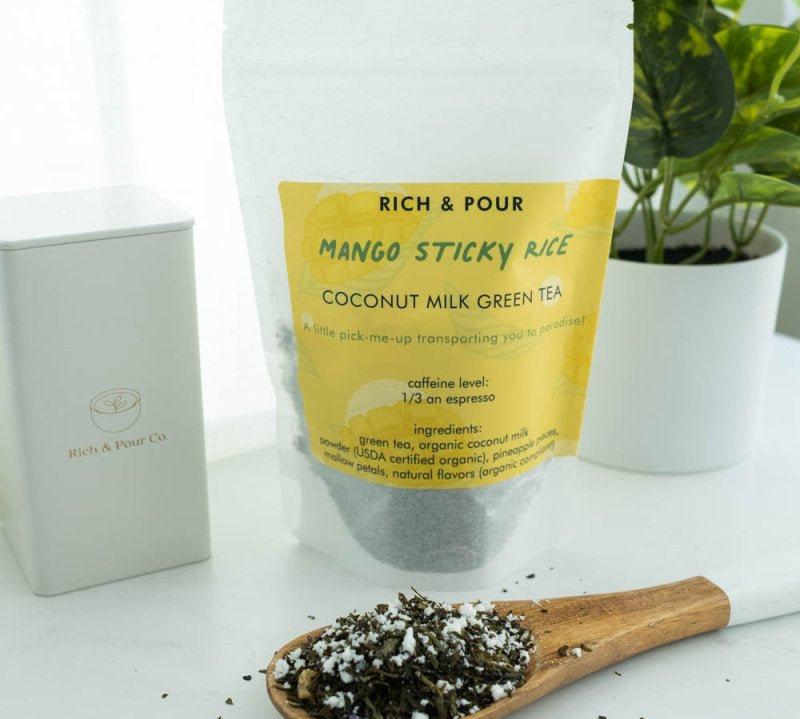 Mango Sticky Rice Coconut Milk Green Tea Blend - Rich And Pour