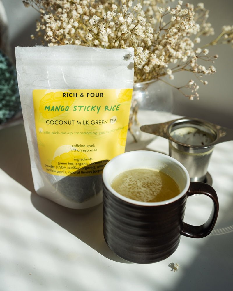 Mango Sticky Rice Coconut Milk Green Tea Blend - Rich And Pour