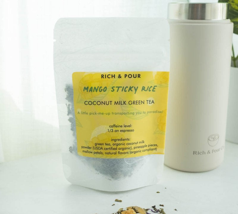 Mango Sticky Rice Coconut Milk Green Tea Blend - Rich And Pour