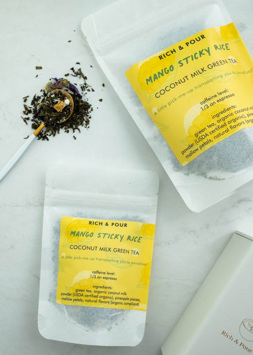Mango Sticky Rice Coconut Milk Green Tea Blend - Rich And Pour
