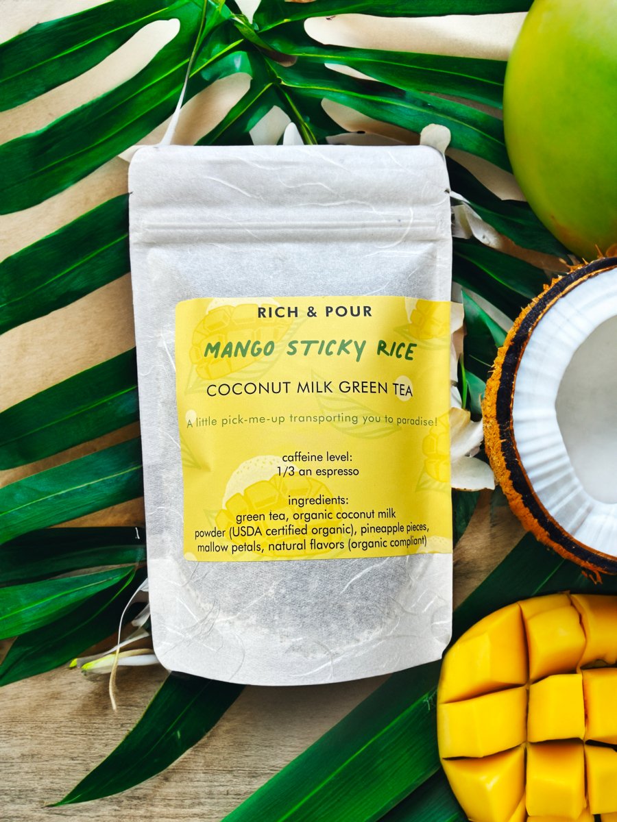 Mango Sticky Rice Coconut Milk Green Tea Blend - Rich And Pour