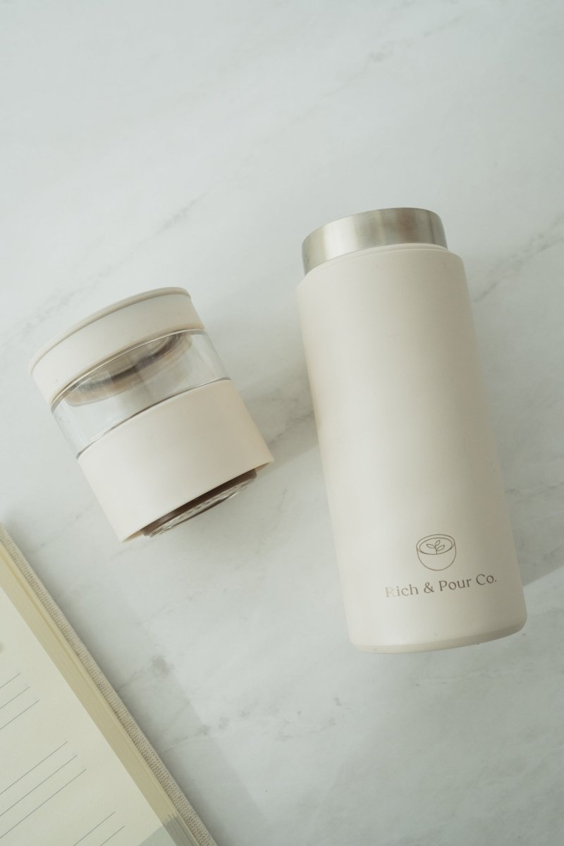 Stainless Steel Travel Tumbler with Tea Infuser - Rich And Pour